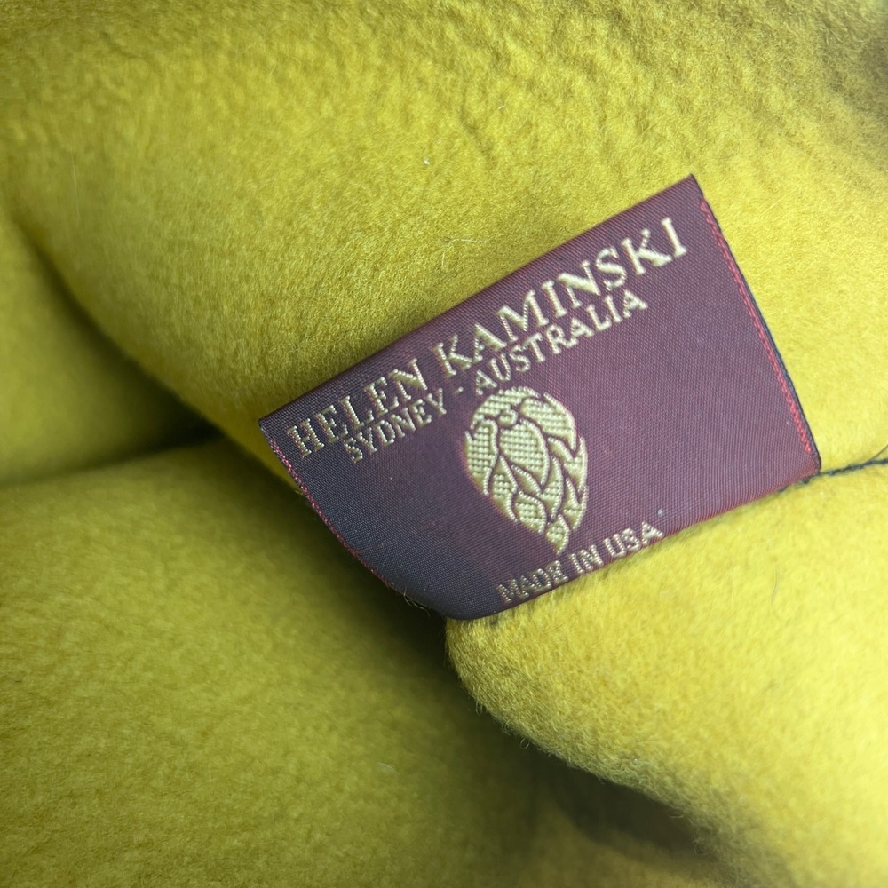Helen Kaminski Sydney Australia Felted Wool Tote Bag Charcoal Grey Mustard inter - Picture 9 of 11